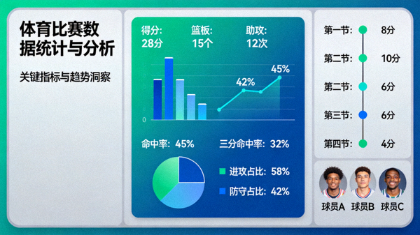 体育比赛数据统计与分析图表展示画面